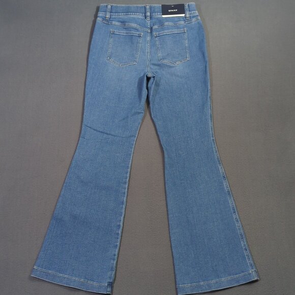 Spanx Jeans Women's L Stonewashed Blue Flare High Rise SPANXshape EveryWear NWT - Picture 2 of 16